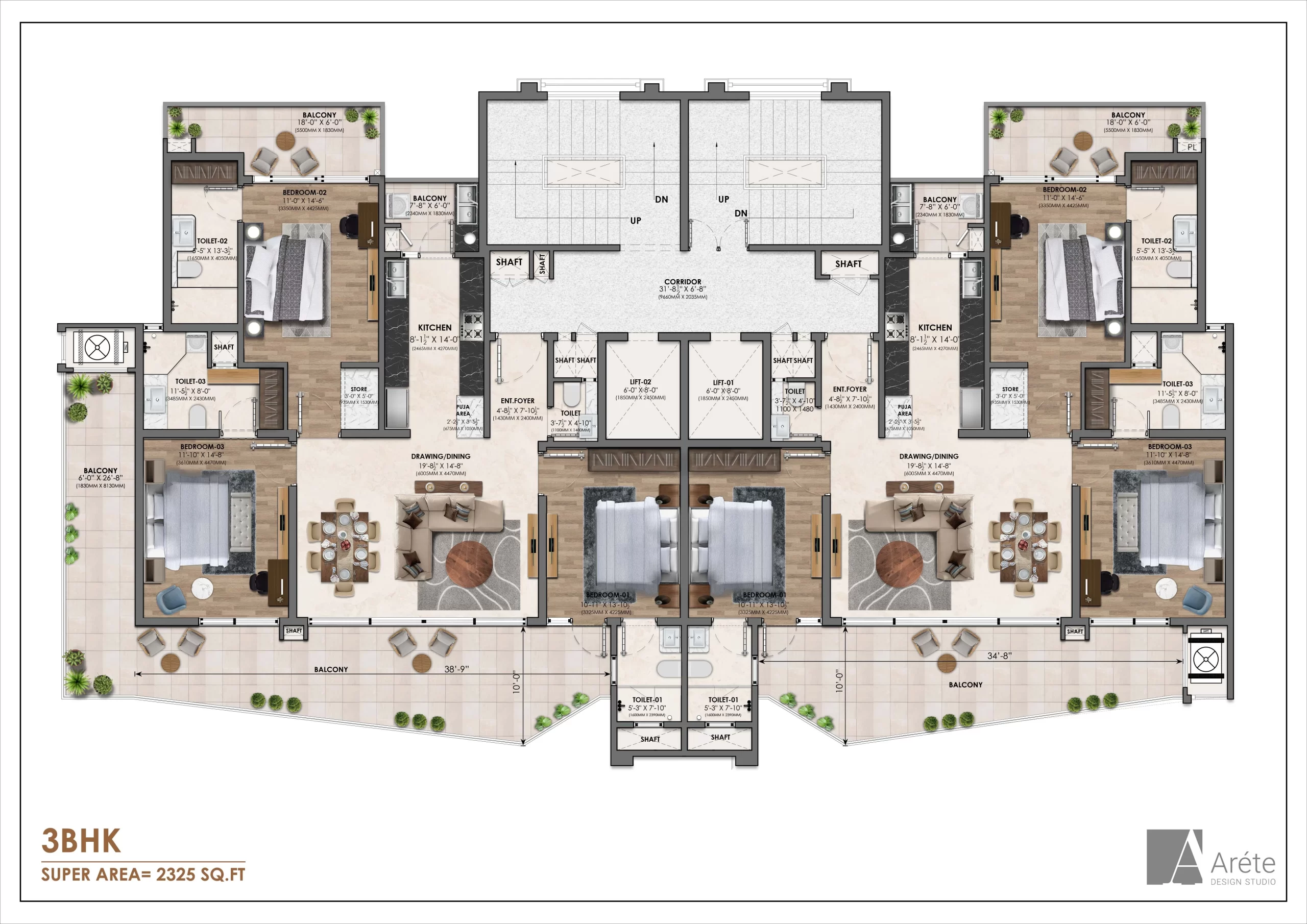 Vamana Floor Plan 3 BHK